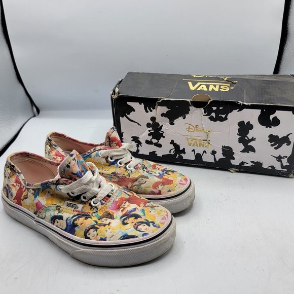 Vans X Disney Princess Multi Princess Kids Size 2.5 All Over Print Shoes Sneaker
